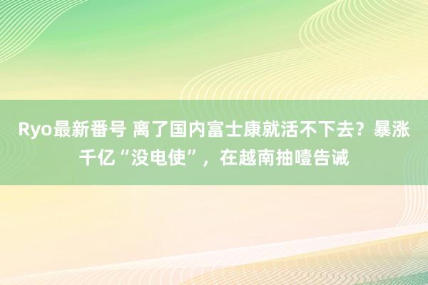 Ryo最新番号 离了国内富士康就活不下去？暴涨千亿“没电使”，在越南抽噎告诫