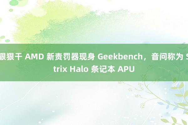 狠狠干 AMD 新责罚器现身 Geekbench，音问称为 Strix Halo 条记本 APU