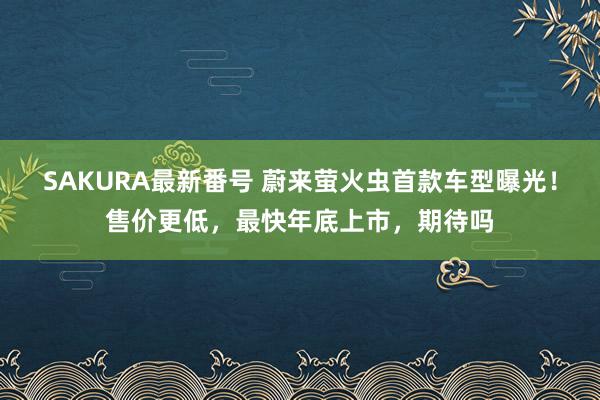 SAKURA最新番号 蔚来萤火虫首款车型曝光！售价更低，最快年底上市，期待吗