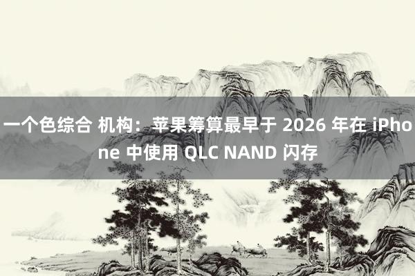 一个色综合 机构：苹果筹算最早于 2026 年在 iPhone 中使用 QLC NAND 闪存