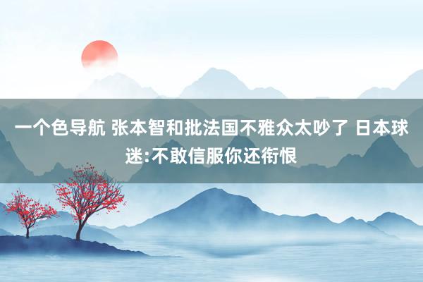 一个色导航 张本智和批法国不雅众太吵了 日本球迷:不敢信服你还衔恨