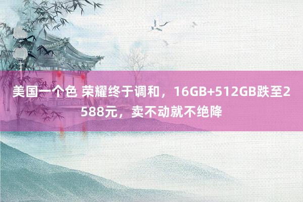 美国一个色 荣耀终于调和，16GB+512GB跌至2588元，卖不动就不绝降