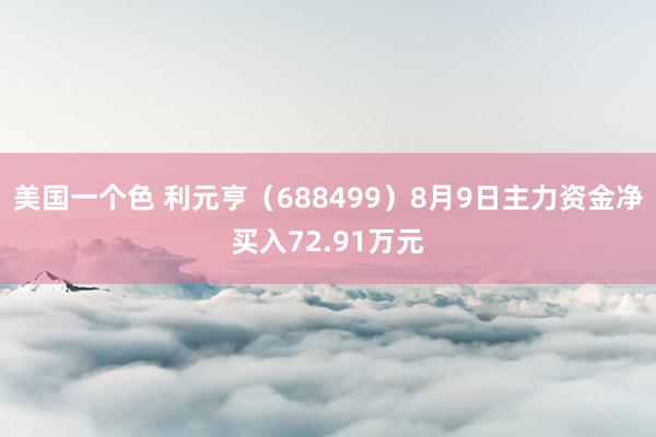 美国一个色 利元亨（688499）8月9日主力资金净买入72.91万元