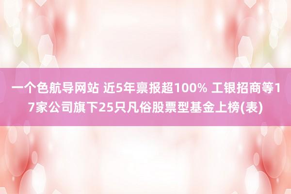 一个色航导网站 近5年禀报超100% 工银招商等17家公司旗下25只凡俗股票型基金上榜(表)