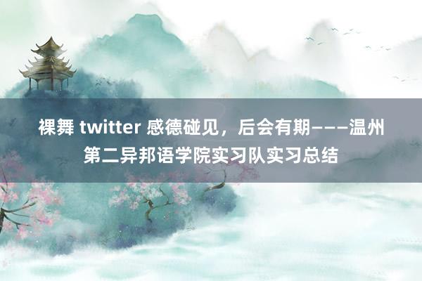 裸舞 twitter 感德碰见，后会有期———温州第二异邦语学院实习队实习总结