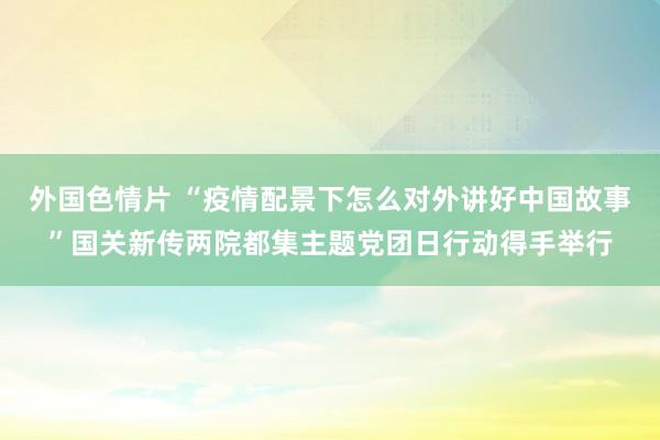 外国色情片 “疫情配景下怎么对外讲好中国故事”国关新传两院都集主题党团日行动得手举行